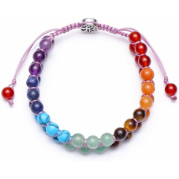 Life Tree Charm Crystals Yoga Stone Bead Chakra Relax Bracelet for Womens Mens - Picture 6 of 7